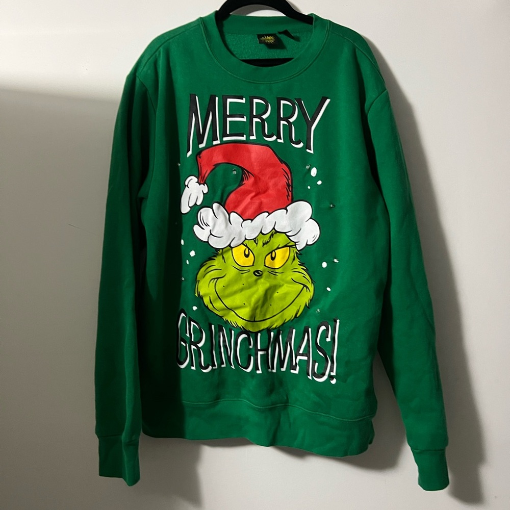 Festive Green Grinch Crewneck Sweater‎